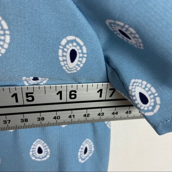 Lulus Secret Paradise Blue Print Shift Dress Size XS Bohemian Mini Festival Boho - Picture 12 of 15